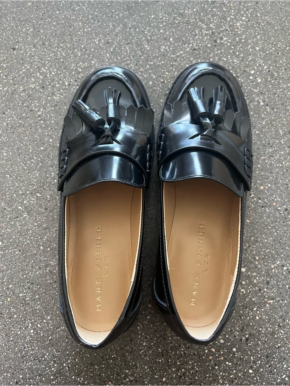 Marc Fisher Ozzie Black Tassel Loafers